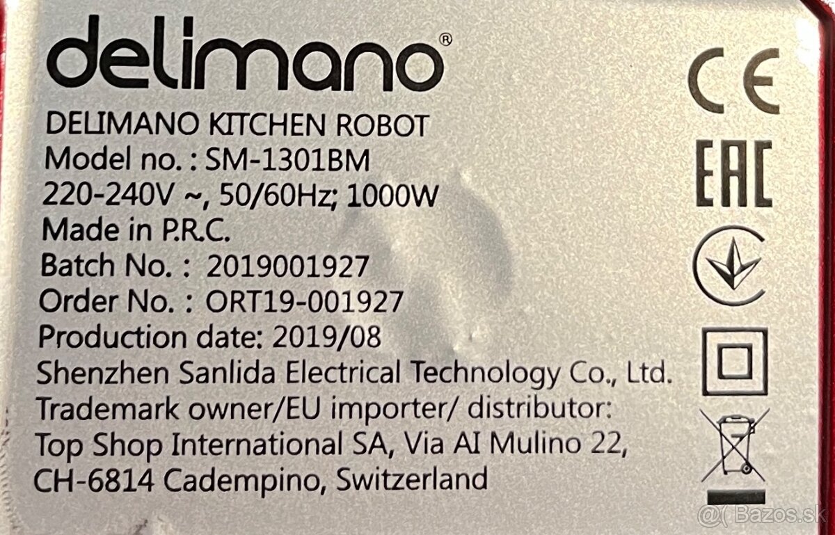 Kuchynský robot DELIMANO PRO 1000w čierny - 15