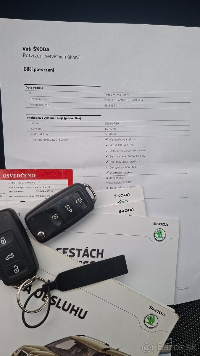 Škoda Yeti 4x4 TDI, 12/2015, 94000km, kupované na SK - 15