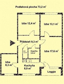 Predaj 4 izb. byt + loggia, Bratislava - Dúbravka, Fedákova - 15