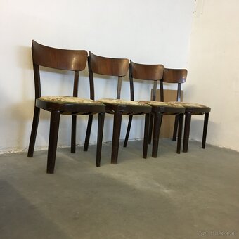 Retro starozitne Stolicky Halabala pruzinove 1950 Art Deco - 15