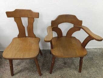 Rustikální jídelní kout, rohová lavice, stůl, křesla, židle - 15