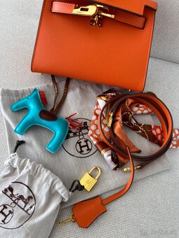 Hermes kelly mini kabelka oranžová - 15