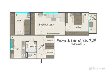 PRIAME CENTRUM / FORTNIČKA / 3i TEHLOVÝ byt BB / PANORÁMA - 15