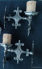 Staré věci - lampa, svícen, sochy, citera, čajová souprava - 15