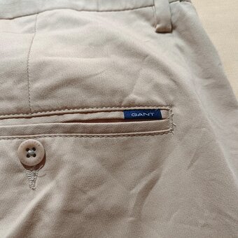 Gant elegantné béžové nohavice Hallden Slim W40 L34 - 15