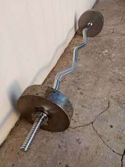 Pochromovaná EZ-činka a Rovná 180cm INSPORTLINE  30kg - NOVÁ - 15