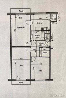 Veľký 3 izbový byt s dvoma balkónmi na Nábrežnej, Nové Zámky - 15