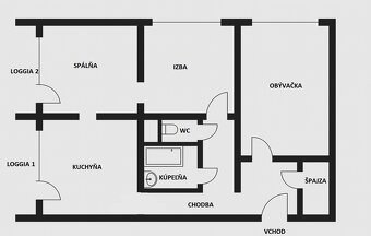 REZERVOVANÉ - NA PREDAJ 3 – IZBOVÝ BYT NA ETAPE S 2 LOGGIAMI - 15