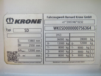 KRONE  SD,Standard,2xZdvih.náprava,XL Code - 15