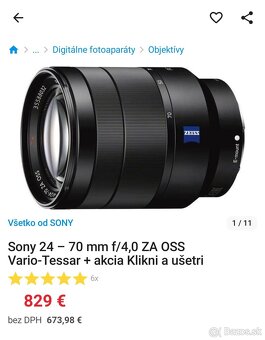 Predám/Vymením Sony A7C Rig + Sony Zeiss 24-70mm f4 - 15