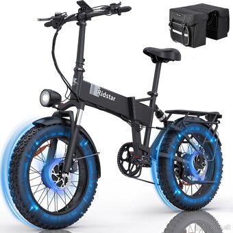 Výkonný skladací fat ebike Ridstar 20x4.0",2x1000W,23Ah,50k - 15