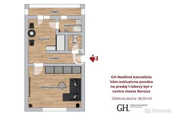 GH Realitná kancelária Vám exkluzívne ponúka na predaj 1-izb - 15