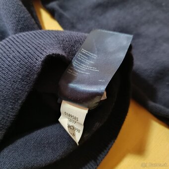 Tommy Hilfiger modrý tenký sveter svetrík s veľkým logom S/M - 15