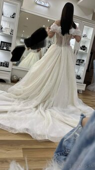 Luxusné svadobné šaty LUCE SPOSA – veľkosť 32–38, nude farba - 15