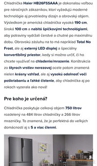 Americká chladnička Haier HB26FSSAAA - 15