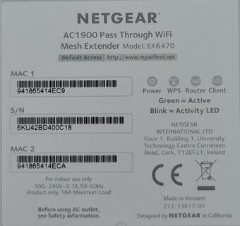 Netgear EX6470 AP/opakovač - 15