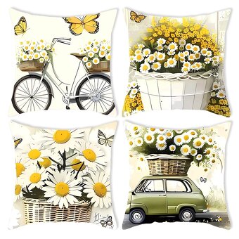 SET-4ks KRASNE OBLIEČKY NA VANKUŠE-ZRUBY-45x45cm-NOVE - 15