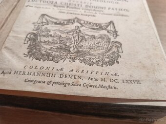 Starožitná latinská kniha 1677 pergamenová väzba - 15