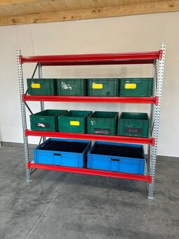 Kovový policovy regál, priemyselný profi nosnosť 450kg - 15