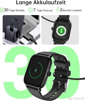 Chytré hodinky P72 – 1,85" - volanie, IP68, čierné - 15