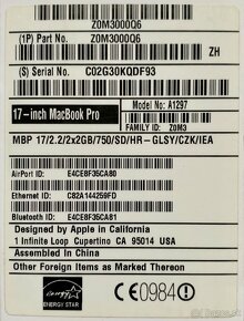 PREDÁM - apple MacBook PRO 17”, model A1297 - REZERVOVANÝ - 15