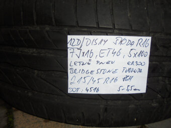 Alu disky Škoda 5x100, pneu 215/45 R16 č.12d - 15