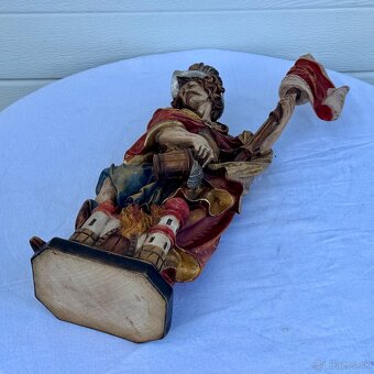 Dřevěná malovaná socha svatý Florián - 15