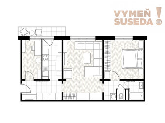 VYMEŇ SUSEDA – VÝNIMOČNÝ 3 IZB. ZARIADENÝ BYT S BALKÓNOM ,  - 15
