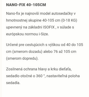 Autosedačka 4Baby Nano-Fix 40-105 CM - 15