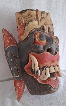 3 ručne tesané masky Barong a ceremoniálna maska (Bali) - 15
