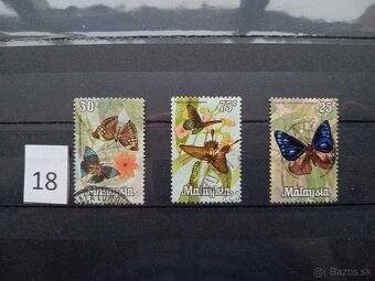 Poštové známky č.442 - VTÁCI, RYBY, MOTÝLE - 15