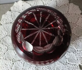 Krištáľ - rubínová karafa , poháre, vázy - 15