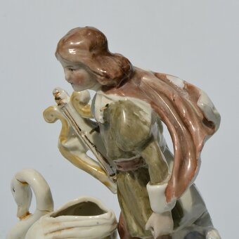 2 starožitné porcelánové sošky - Dáma a gavalier s lutnou - 15