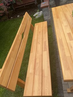 Masívny Dubový set srôl a dve lavice dĺžka 2m - 15