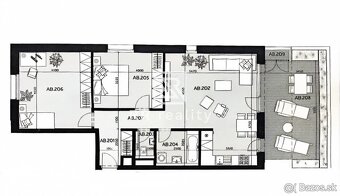 NOVÁ TERASA - 3i byt s terasou celkovo 105,7m2, 2x parking - 15