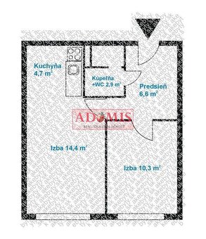 ADOMIS -predám 1,5  izbový byt 41 m2, Bukovecká ulica Košice - 15