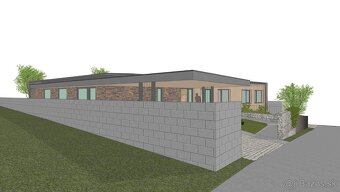 slnečný stavebný pozemok Badín - Na Dielnici s projektom RD - 15