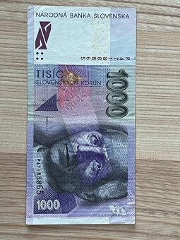 Slovenské bankovky 1000 SK so znakom - 15