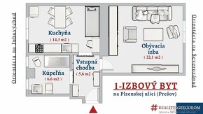 Priestranný 1-izb. byt na skok od centra Prešova – Plzenská - 15