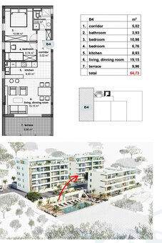 4 izb. Chorvátsko, Makarska, 122m2, terasa, p.2/3, 2x parkin - 15