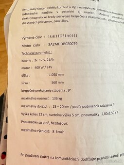 Elektrický invalidný vozík skúter, Krompachy - 15