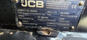Minibagr JCB 57C-1, r.v. 2020, 1573 mth, nové pásy - 15