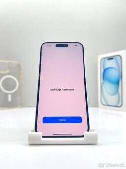 Apple iPhone 15 BLUE 128GB ORIGINÁL STAV+Príslušenstvo - 15