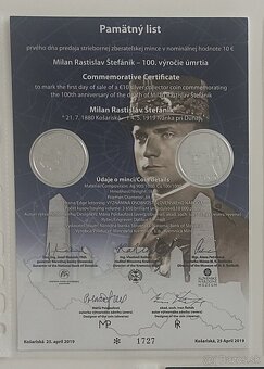 Pamätné listy k 10 a 20 eur minciam - 15