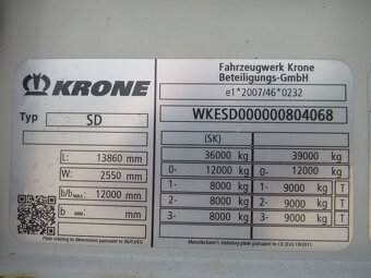 KRONE SD,MEGA,Zdvíh.strecha,Zdvíh.náprava,XL Code - 15