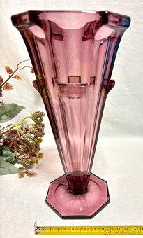 Fialová uranova vaza ART Deco top stav - 15