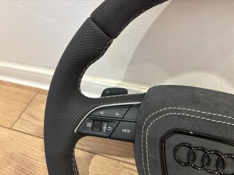 AUDI ŠPORTOVÝ VYHRIEVANÝ - ALKANTARA / KOŽA biela niť - 15