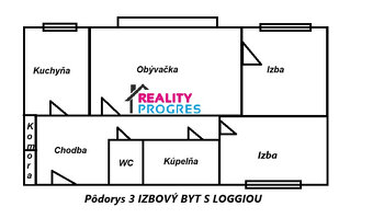 NA PREDAJ 3 IZBOVÝ BYT s LOGGIOU 74 m2 MYJAVA - 15