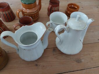 🔥Retro tradičná keramika 4 džbány + 9 pohárov - 15