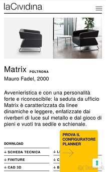 Dizajnová sedačka a kreslo La Cividina - model Matrix - 15